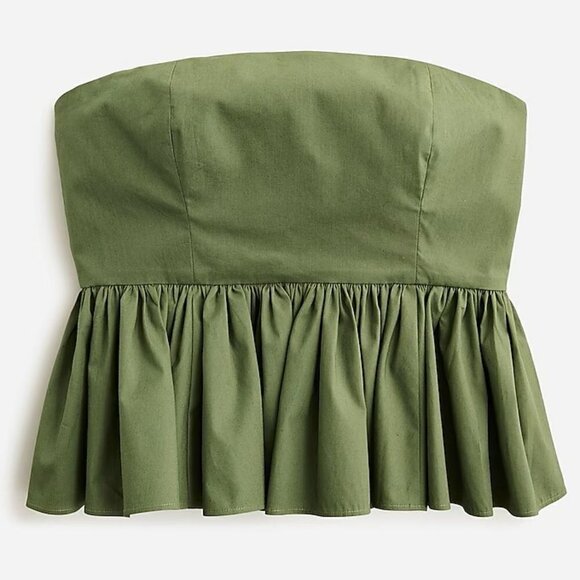 NWT - J. Crew Strapless peplum top in stretch cotton poplin blend - Picture 4 of 5